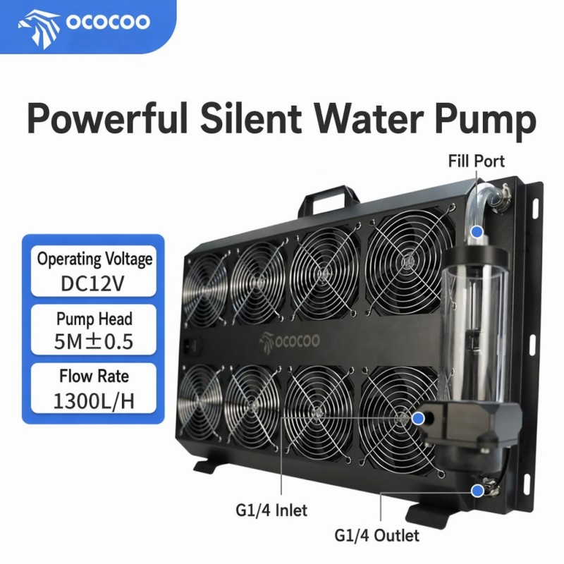 OCOCOO Integrated External Wat - огляд і ціна External Radiator Water Cooling Kit
